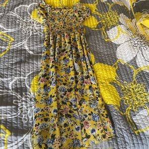 yellow floral kids dress
